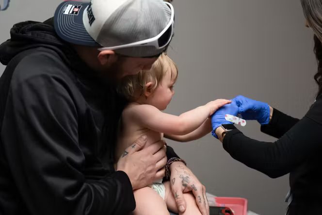 Une campagne de vaccination contre la rougeole à New York, le 17 mars 2026.