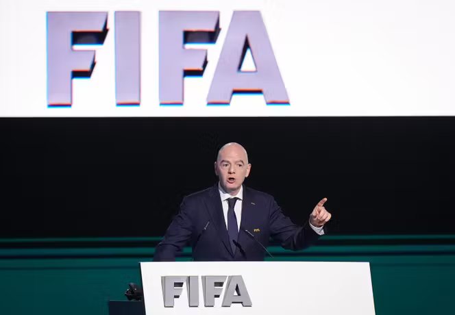 Le président de la FIFA, Gianni Infantino, lors du 76e congrès de l’instance à Vancouver (Canada), le 30 avril 2026. 