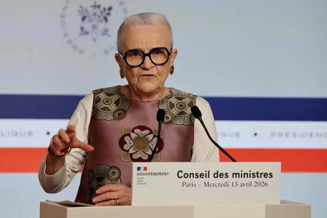 Françoise Gatel, ministre de l’aménagement du territoire et de la décentralisation, lors d’une conférence de presse à l’issue du conseil des ministres, à Paris, le 15 avril 2026.