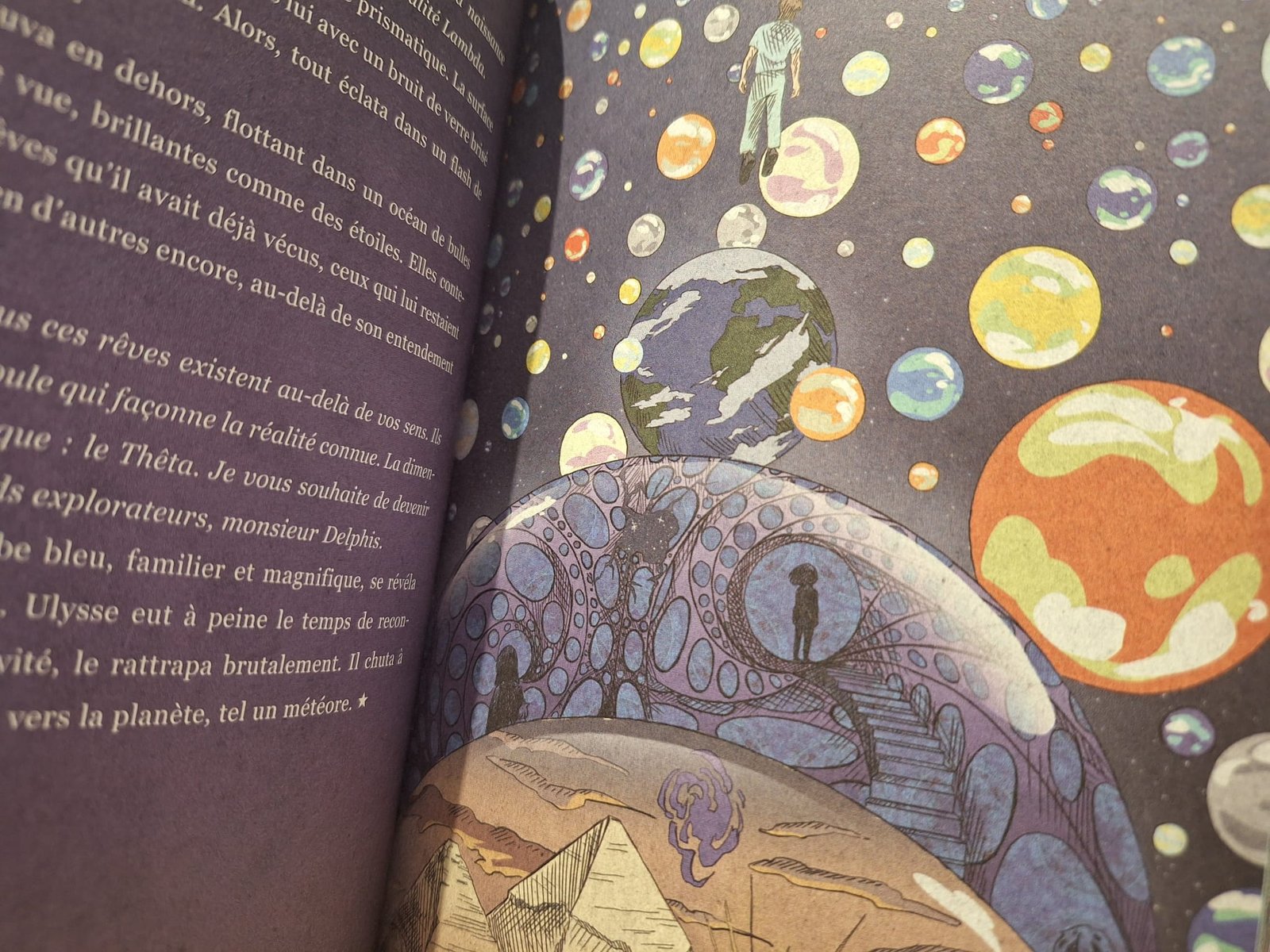 Illustration en couleurs d'une page du livre de Poisson Fécond, Noisulli