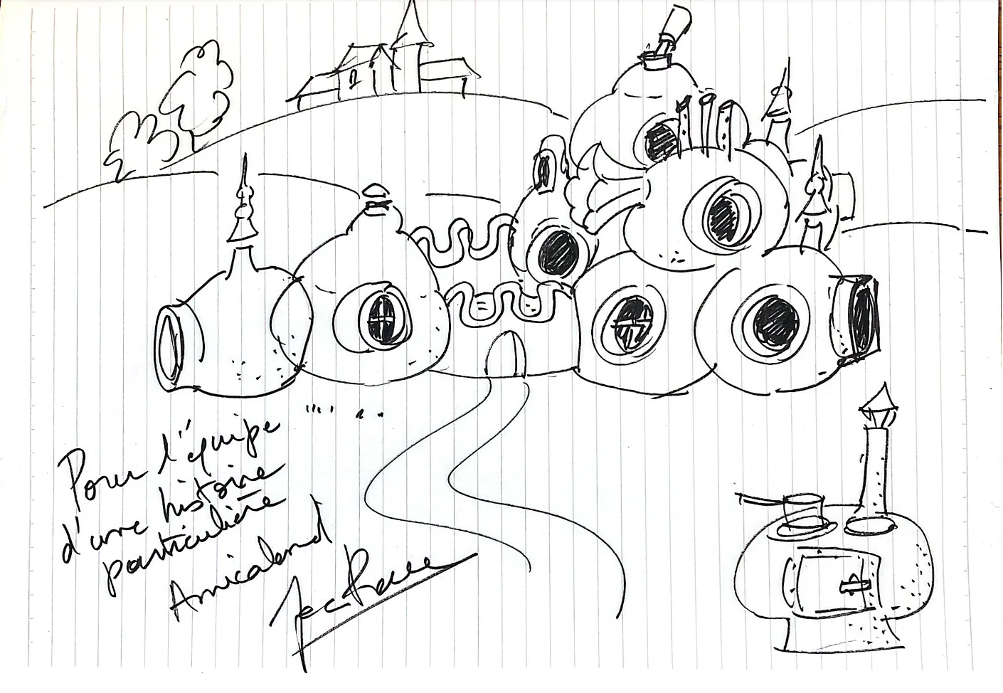 Dessin de Jean-Pierre Lamerand, ancien dessinateur des Barbapapa