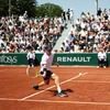 Alejandro Davidovich Fokina lors de son match du premier tour contre Damir Dzumhur, le 24 mai 2026 à Roland-Garros. (ANNE-CHRISTINE POUJOULAT / AFP)