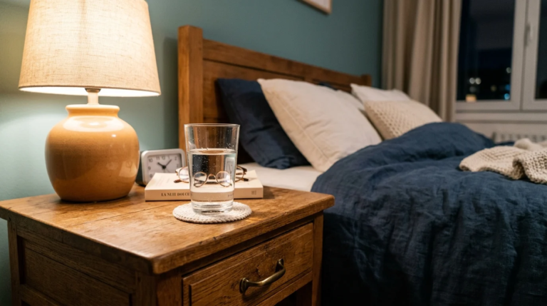 Verre d'eau sur la table de nuit : mauvaise idée ? Ce que dit la science !