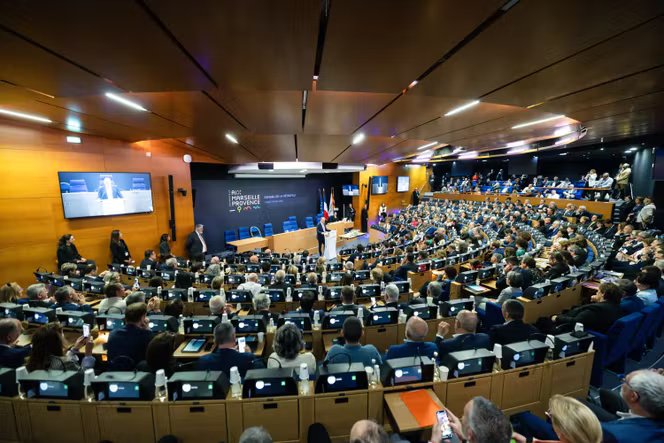 Le président (Les Républicains) de la métropole d’Aix-Marseille-Provence, Nicolas Isnard, lors de son élection à Marseille, le 7 avril 2026.