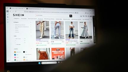 Le site de Shein, consulté le 5 novembre 2025. (JULIE SEBADELHA / AFP)
