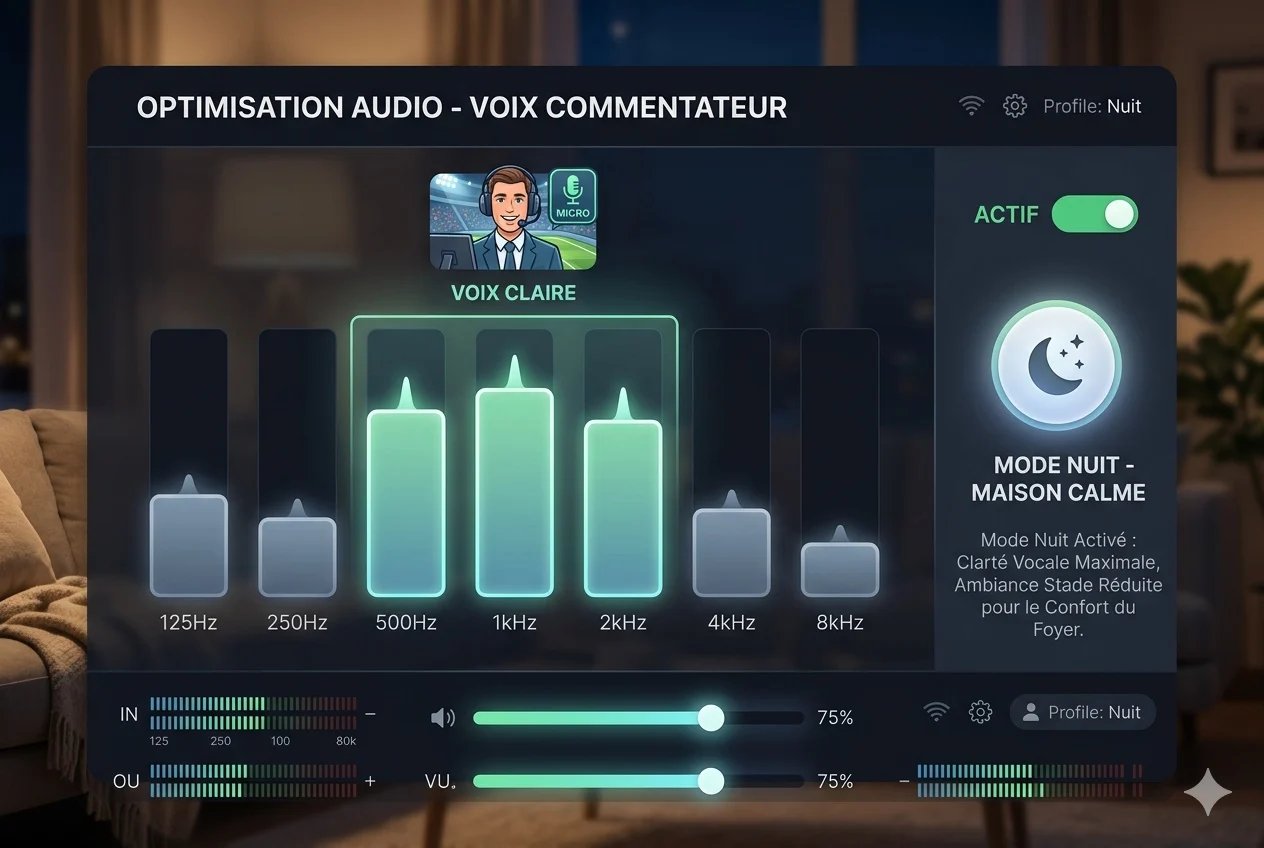 Comment doper le son des voix et des commentaires sans réveiller toute la maison lors des matchs tardifs