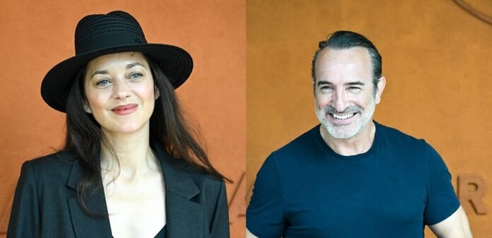 Marion Cotillard et Jean Dujardin ensemble, complices et déchaînés à Roland-Garros