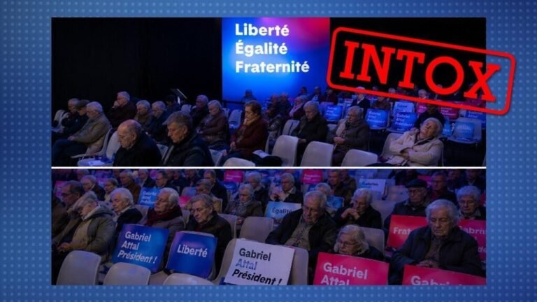 Présidentielle : ces images ne prouvent pas que le premier meeting de Gabriel Attal a été un “bide”