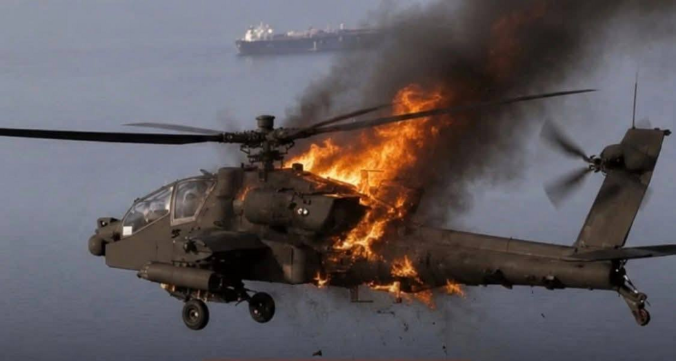 Cette image montre un hélicoptère Apache américain et pas un hélicoptère français.