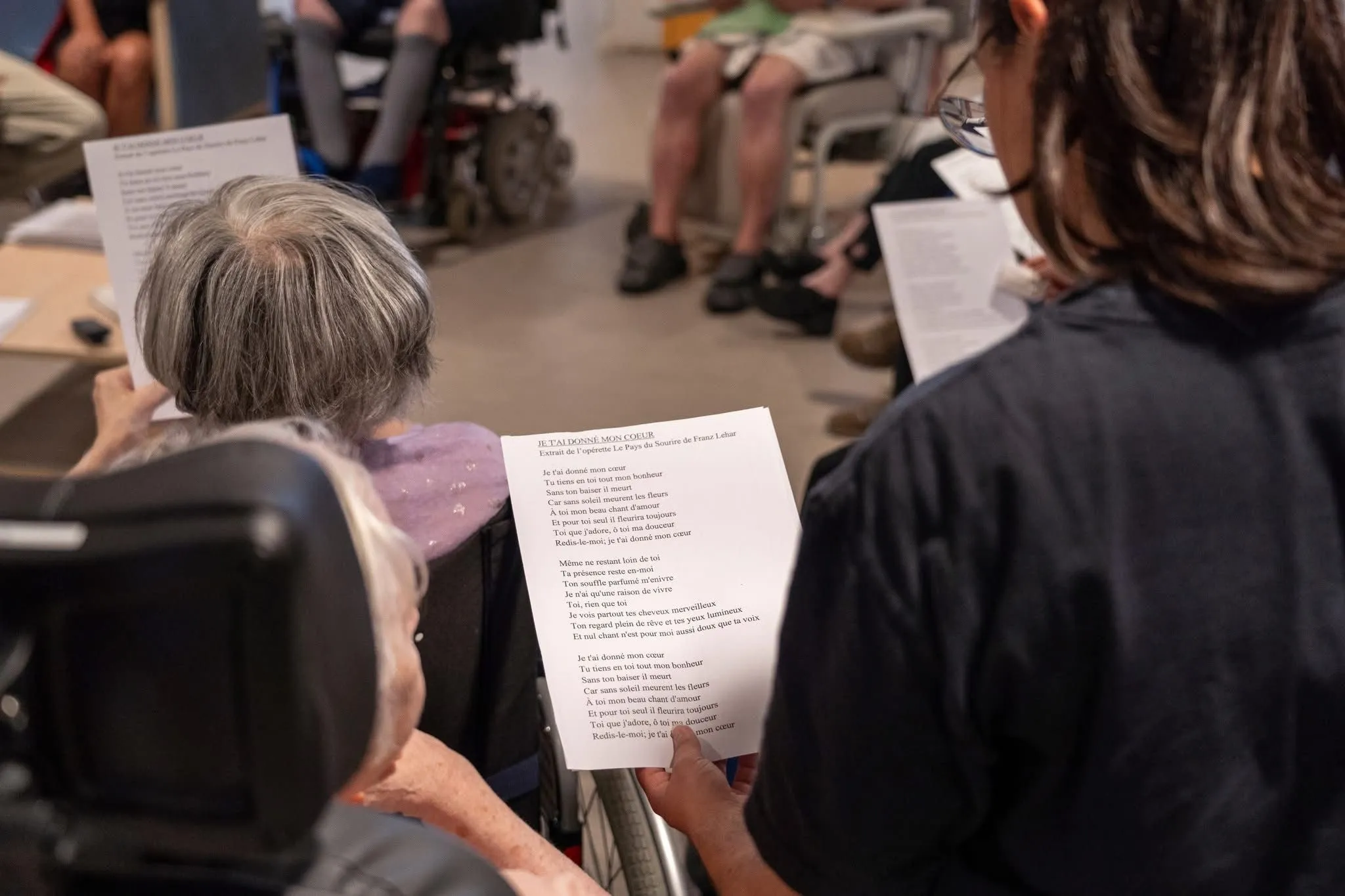 Activité chorale aux Bateliers, juin 2025