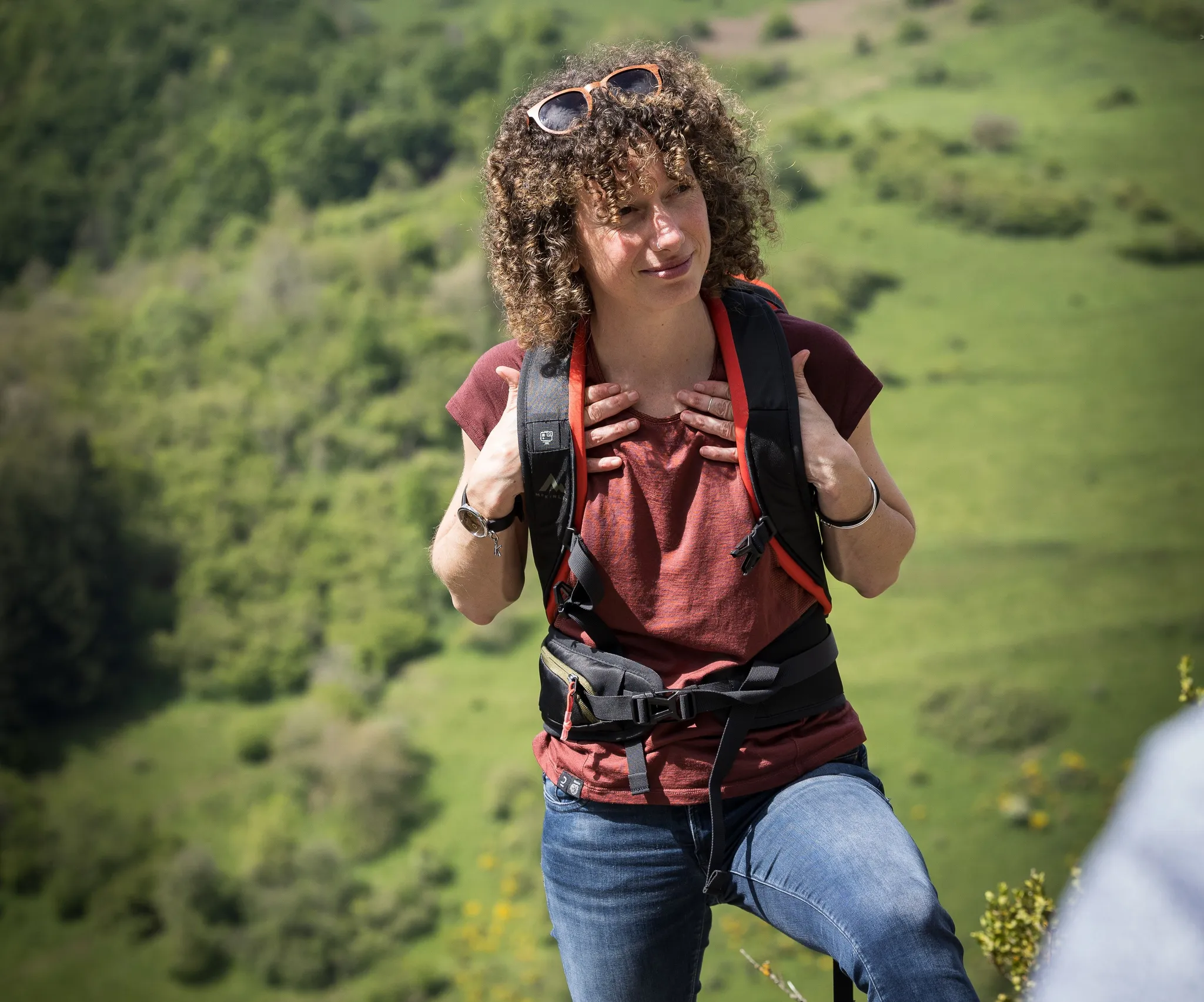 Anaïs Monrozier, lors d'une ascension au château de Montségur, situé à 1 207 mètres d'altitude.