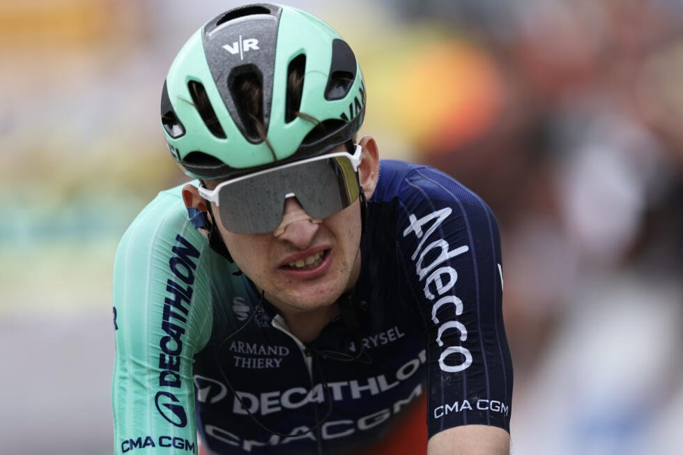 La souffrance du Français Paul Seixas lors de la 20e étape du Tour de France entre Le Bourg-d'Oisans et l'Alpe d'Huez le 25 juillet 2026