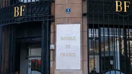 Les locaux de la Banque de France à Paris, le 12 février 2026. (JEAN-MICHEL DELAGE / HANS LUCAS / AFP)
