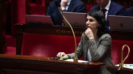 Aurélie Trouvé, députée LFI de Seine-Saint-Denis, le 8 juillet 2026 à l'Assemblée nationale. (GUILLAUME BAPTISTE / AFP)