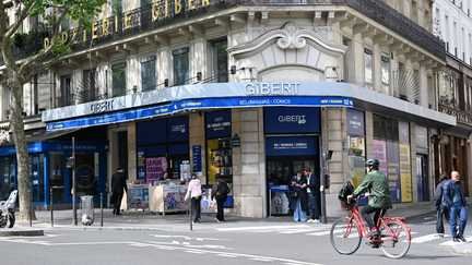 La première librairie Gibert Joseph, boulevard Saint-Michel à Paris, fondée en 1884. (HENRIQUE CAMPOS / HANS LUCAS)