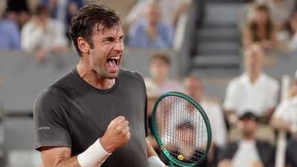 Quentin Halys s'était incliné face à Alexander Zverev à Roland-Garros, le 29 mai 2026. (THOMAS SAMSON / AFP)