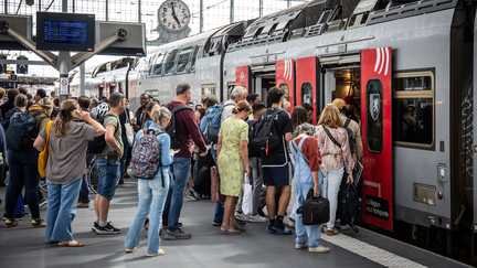 Des voyageurs à la gare de Bordeaux Saint-Jean (Gironde), le 11 juin 2026. (DAVID Thierry / MAXPPP)