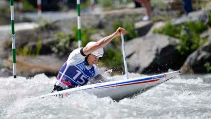 Nicolas Gestin lors d'une épreuve de canöe-slalom en Italie, le 2 mai 2026. (Tonello Abozzi / MAXPPP)