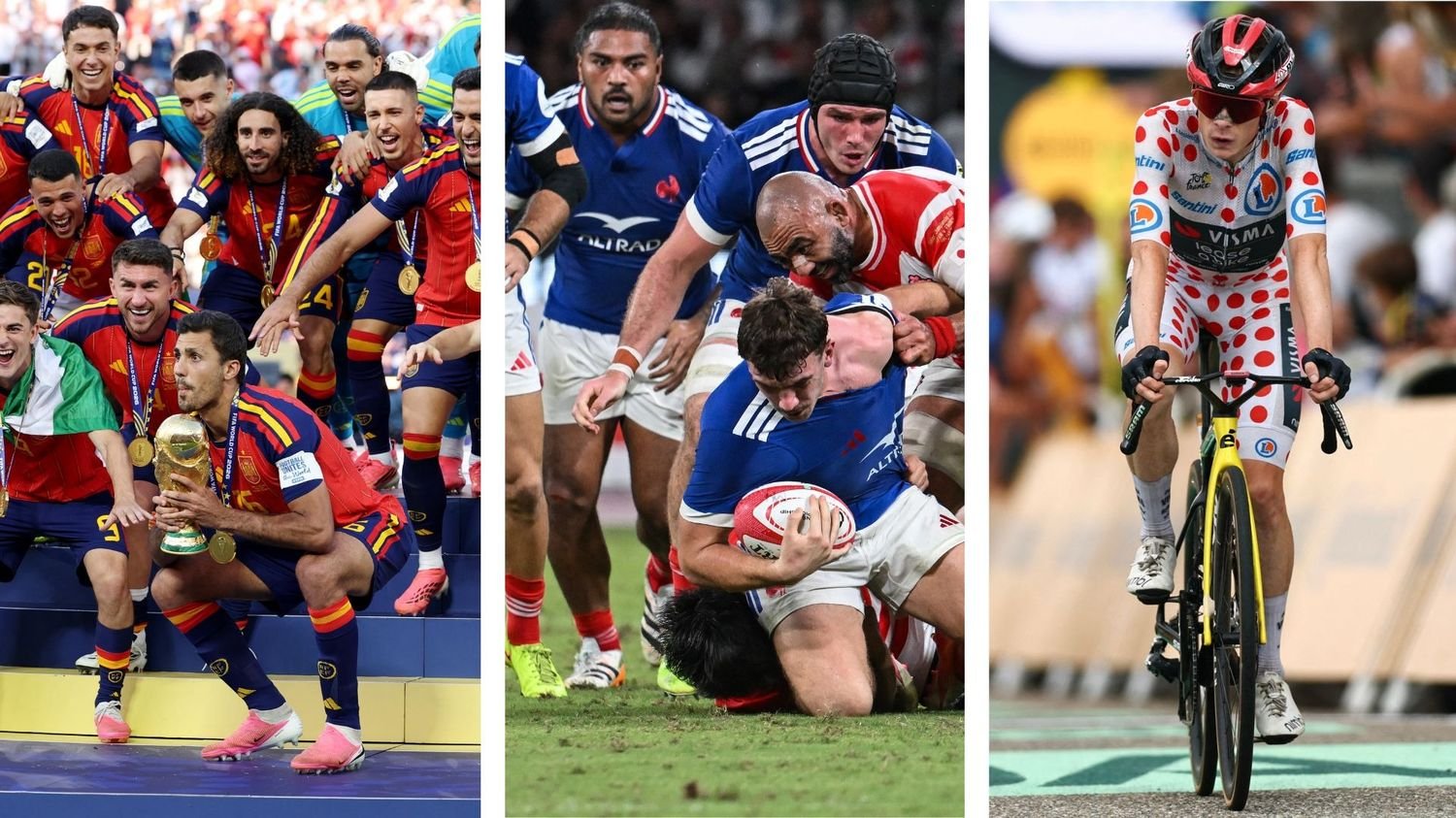 L'Espagne championne du monde, le XV de France termine bien, l'abandon de Jonas Vingegaard… Le récap sport du week-end