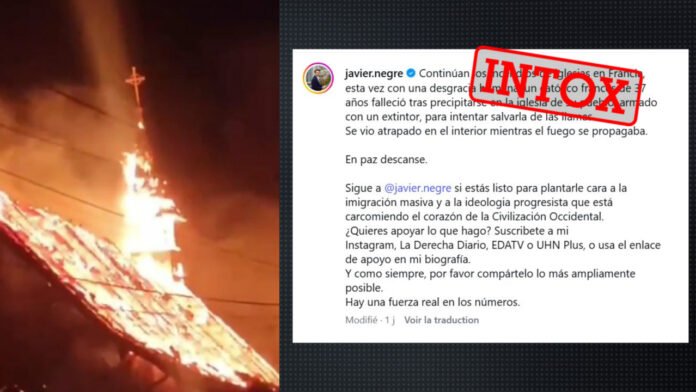 Un clocher en feu ? Rumeurs et intox autour de l'incendie d'une église désacralisée