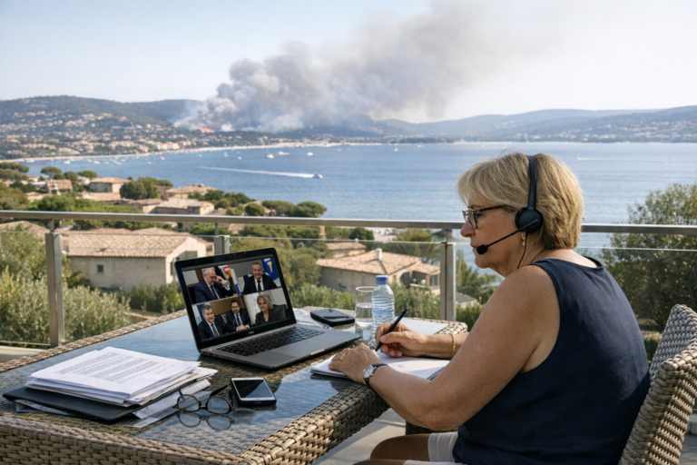 Monique Barbut a suivi les réunions de crise sur les incendies depuis Sainte‑Maxime, selon Le Canard enchaîné