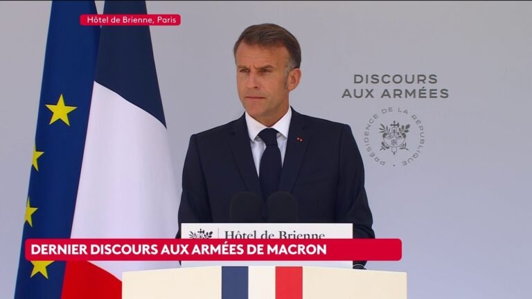 "L'engagement a été tenu", souligne Emmanuel Macron sur la hausse des budgets de défense en France, dans son discours aux armées