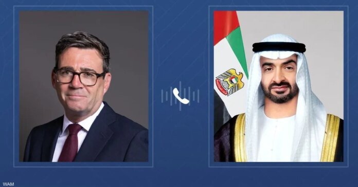 محمد بن زايد وبيرنهام يبحثان علاقات الإمارات وبريطانيا