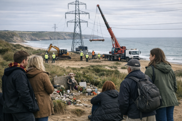 Des fans obtiennent la déviation d’un câble haute tension traversant la tombe de Dobby