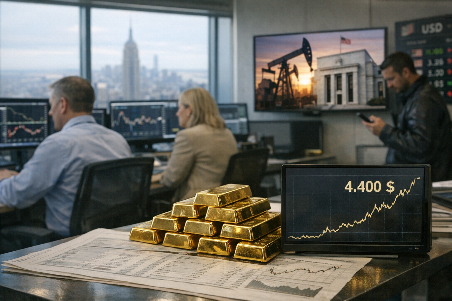 Or : l&rsquo;once grimpe à 4 400 $ sous l&rsquo;effet de la Fed, du pétrole et du dollar