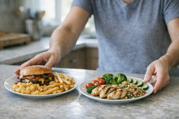 Un changement dans l’assiette réduit spontanément les calories et favorise la perte de poids Un changement dans l’assiette réduit spontanément les calories et favorise la perte de poids