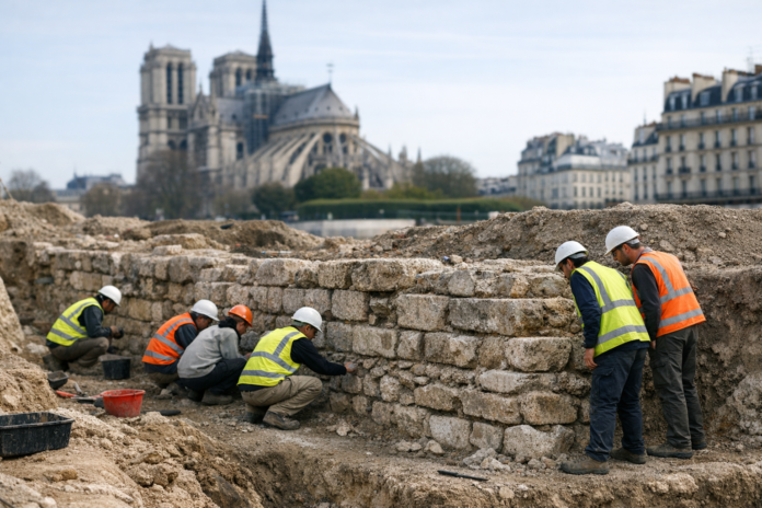 Un rempart gallo‑romain mis au jour sur l'Île de la Cité