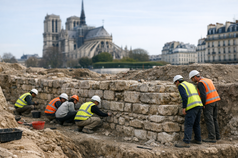 Un rempart gallo‑romain mis au jour sur l'Île de la Cité