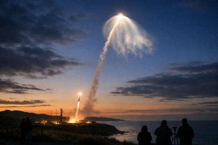Dans le ciel néo-zélandais, l’étrange « méduse » d’un lancement spatial