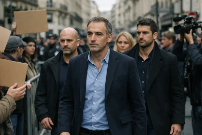 Raphaël Glucksmann face à la pression militante dans la rue